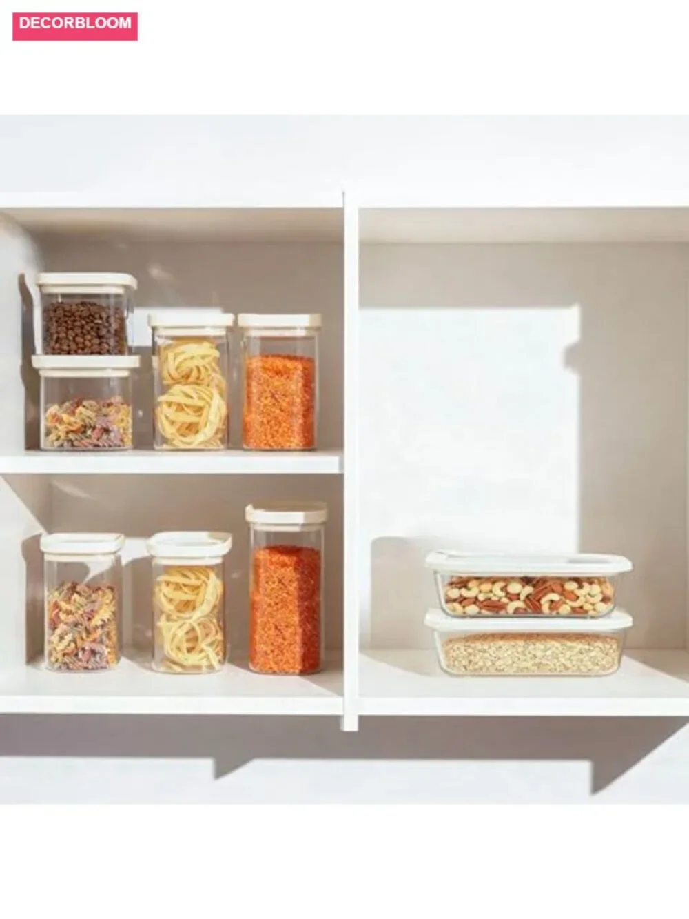 3 Pack Glass Food Storage Jars with Airtight Glass Lids, 40oz